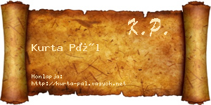 Kurta Pál névjegykártya